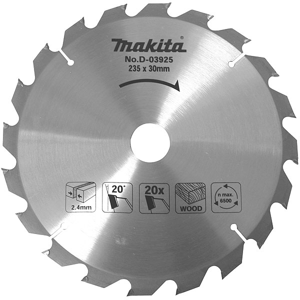 Lame de scie circulaire BOIS ˜235mm 60dents MAKIT