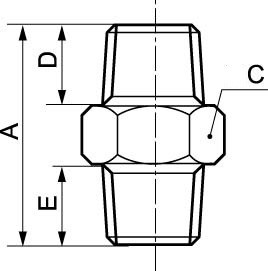 Mamelon double cylindrique M1G-M1G PREVOST