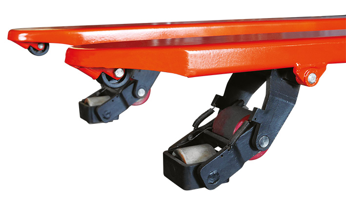Transpalette manuel quatre directions 1500 kg larg