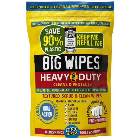 Recharge BIG WIPES Heavy-Duty Pro, Refill Pack 100