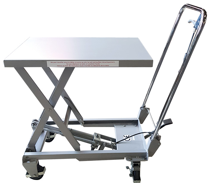 Table élévatrice manuelle aluminium 100 kg
