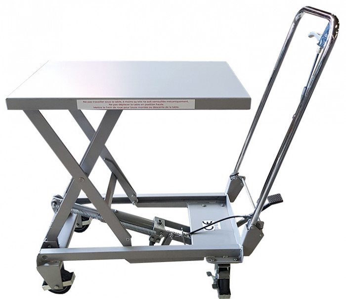 Table élévatrice manuelle aluminium 100 kg