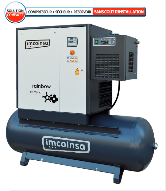 Compresseur à vis 10HP/cuve 500L/secheur IMCOINSA