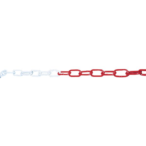 Chaîne polyéthylène rouge/blanc 8mm (sac de 25 