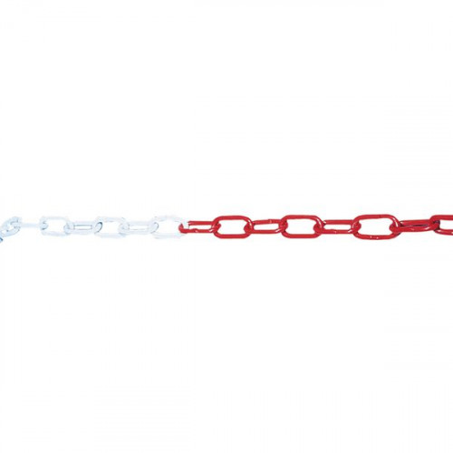 Chaîne polyéthylène rouge/blanc 8mm (sac de 25 