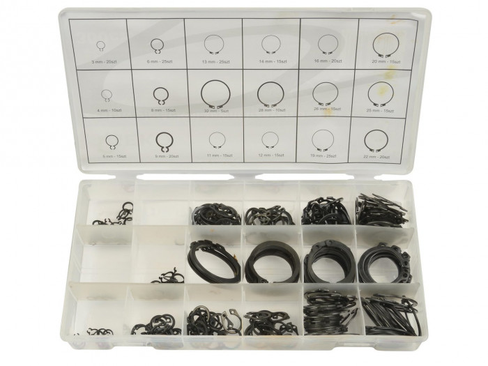 Assortiment de circlips externes, 300 pièces, dia