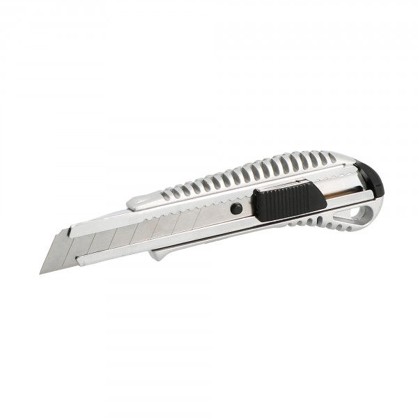 Cutter ZAMAC à blocage automatique 18 mm (GRIS)