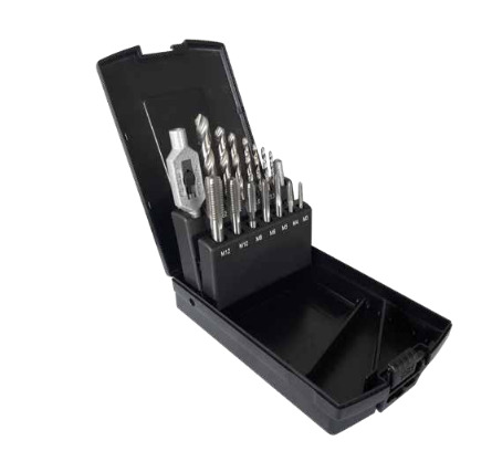 Coffret de 7 Tarauds GUN machines M3-M12 + 7 foret