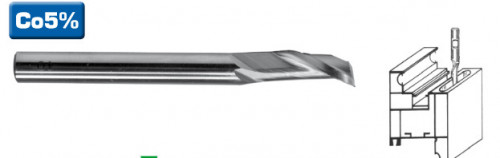 Fraise 2 tailles 1 dent HSS + cobalt Queue de 8mm 