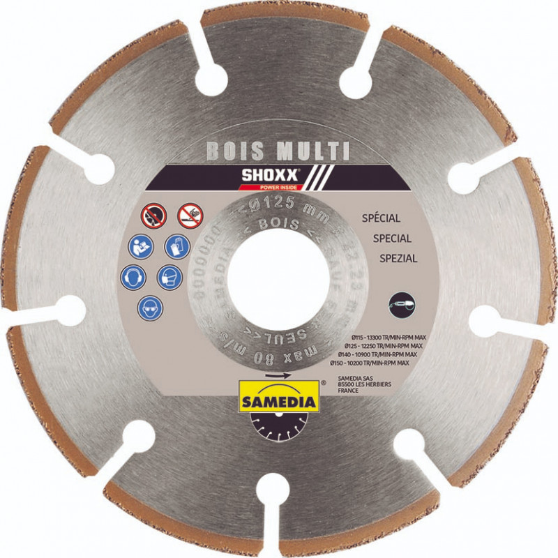 Disque diamant ˜125mm SHOXX BOIS MULTI SAMEDIA