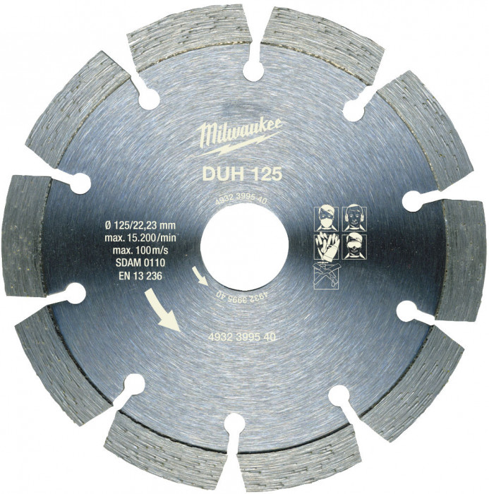 Disque diamant DUH MILWAUKEE 125x22,2