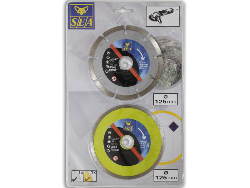 Lot de 2 disques diamants ˜125mm SEA