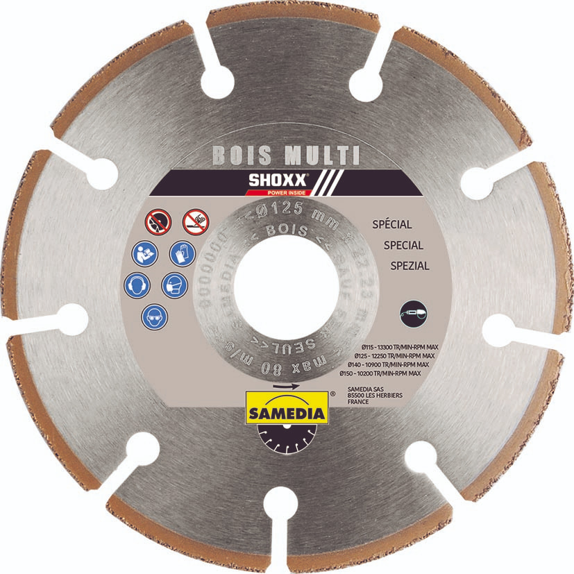 Disque diamant ˜125mm SHOXX BOIS MULTI SAMEDIA - VMA