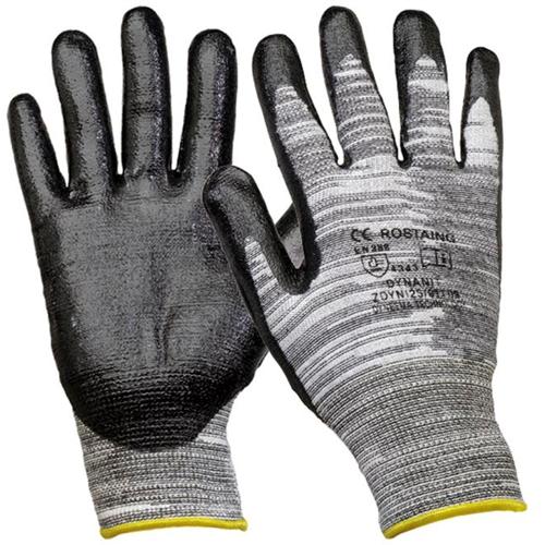 Gants tricot PU/PA+end.NBR-DYNAPRO Gris/Noir(manut