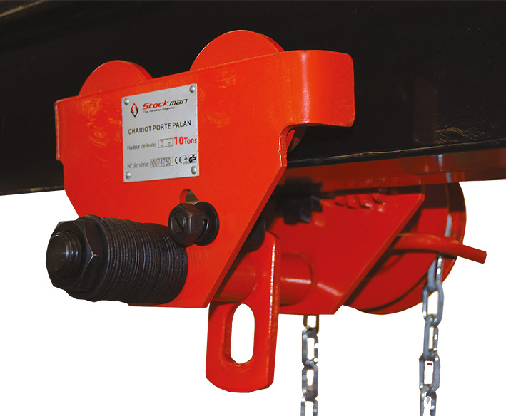 Chariot porte palan manuel 10000 kg