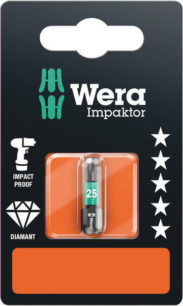 Blister 1 embout diamanté+IMPAKTOR HX1/4 TORX 25