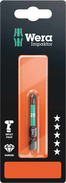 Blister 1 embout diamanté+IMPAKTOR HX1/4 TORX 25
