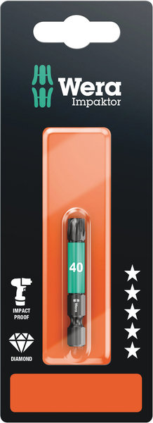 Blister 1 embout diamanté+IMPAKTOR HX1/4 TORX 40