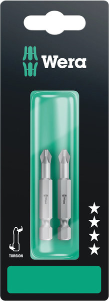 Blister 2 embouts Torsion HX1/4  PHILLIPS-2 L50 (8
