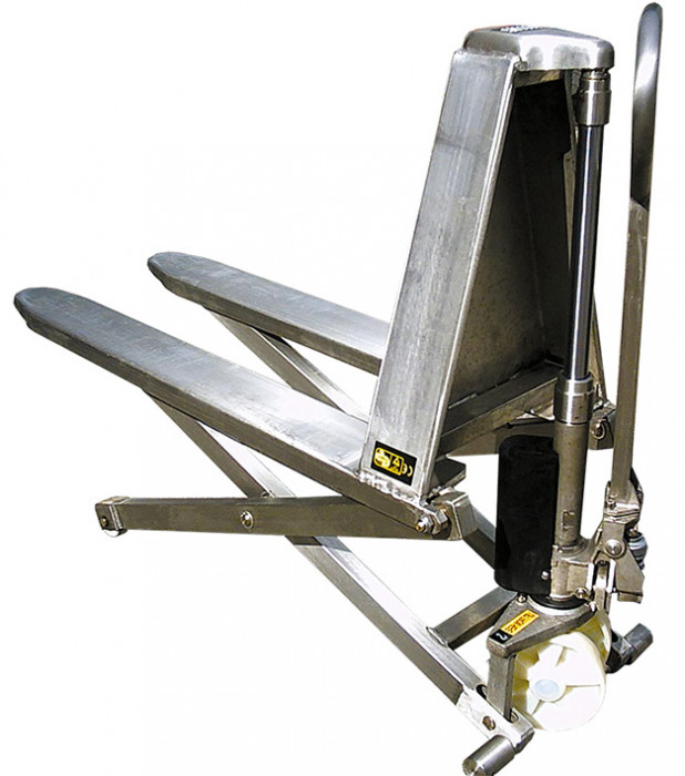 Transpalette manuel haute levée inox 316 1000 kg l