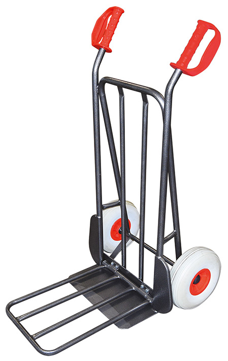 Diable acier bavettes fixe et repliable 300 kg rou