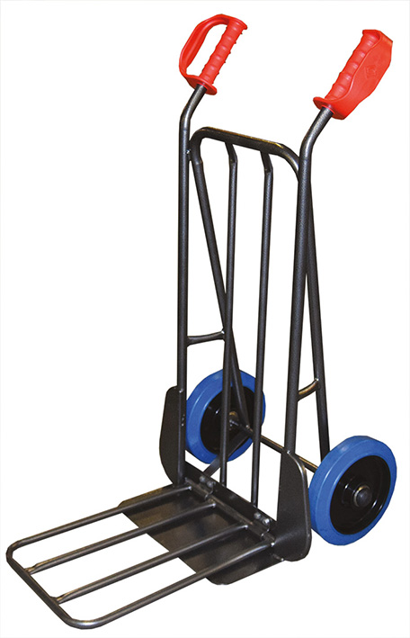 Diable acier bavettes fixe et repliable 300 kg rou