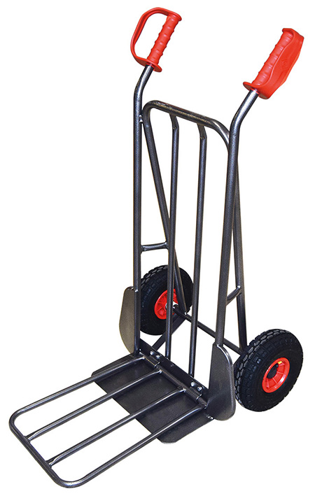 Diable acier bavettes fixe et repliable 300 kg rou