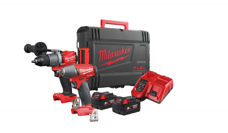 Pack Perceuse + boulonneuse (2x5Ah)+chargeur 