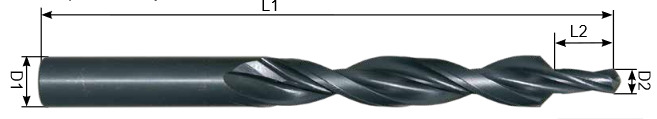 Foret HSS étagé angle 90°-diam10mm et diam 5,3m