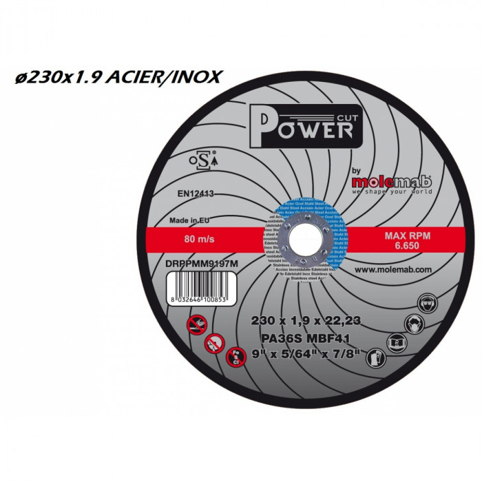 Disque à tronçonner ACIER/INOX MBF-plat Super Fi