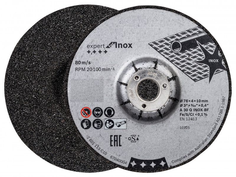 Disque à tronçonner/ébarder plat Inox ˜76mm F1