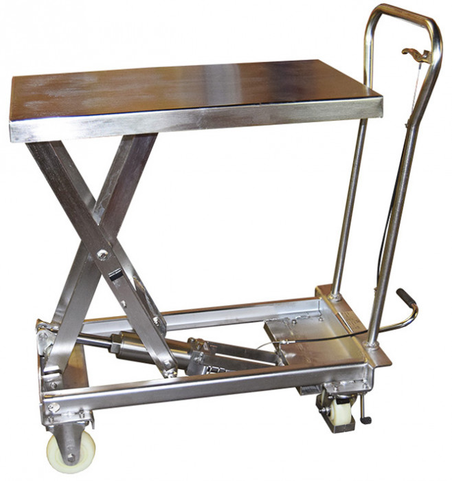 Table élévatrice manuelle inox 304 100 kg