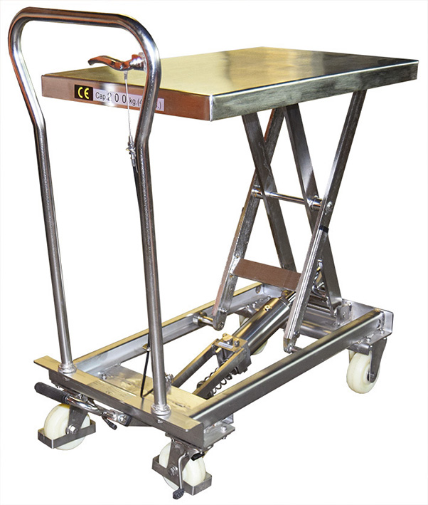 Table élévatrice manuelle inox 304 100 kg