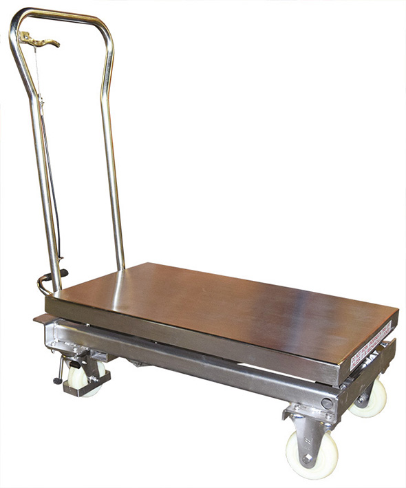 Table élévatrice manuelle inox 304 100 kg