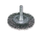 Brosse plate 75mm sur tige 6 mm 