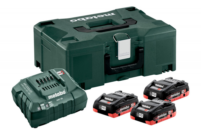 Pack 3 Batteries 18V LiHD 4Ah+Chargeur ASC55 METAB