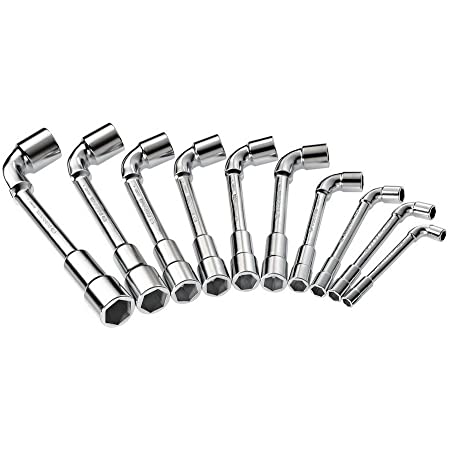 Jeu 8 clés à pipe débouchée 6 pans 