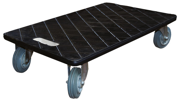 Plateau roulant bois 400 kg 600 x 400 mm roues cao