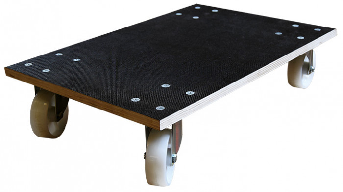 Plateau roulant bois 350 kg 600 x 400 mm roues pol