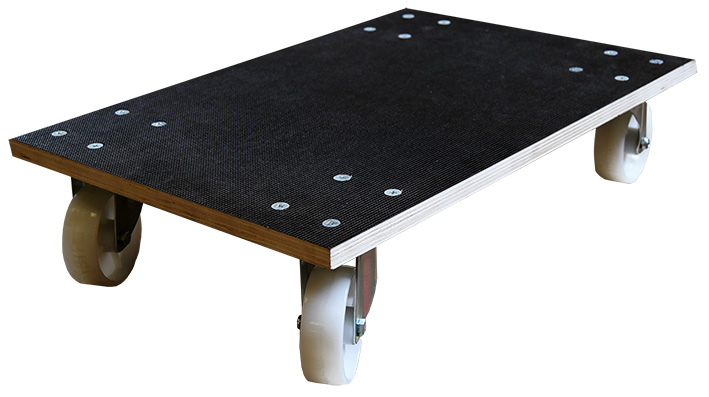 Plateau roulant bois 350 kg 600 x 400 mm roues pol