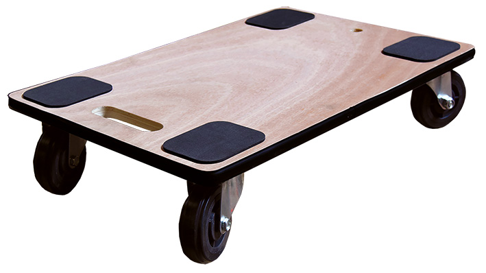 Plateau roulant bois 350 kg 600 x 400 mm roues cao