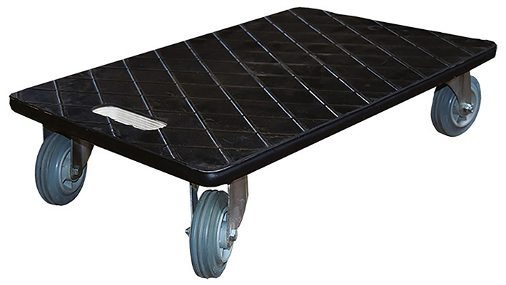 Plateau roulant bois 350 kg 600 x 400 mm roues pol