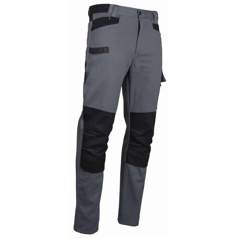 Pantalon de travail PONCE T50 gris/noir avec genou