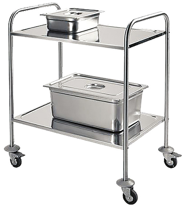 Servante inox 304 100 kg 2 plateaux