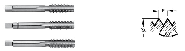 Jeu de 3 tarauds 2x40 HSS (p1,6)
