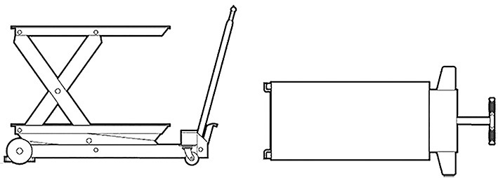 Table élévatrice manuelle avec timon 650 kg