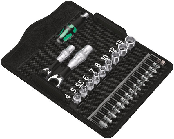 Trousse 27 pces (douilles+embts+cliquets+tv) WER K