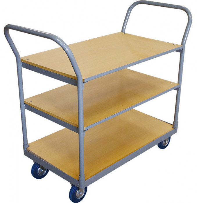 Servante plateau bois 250 kg 3 plateaux