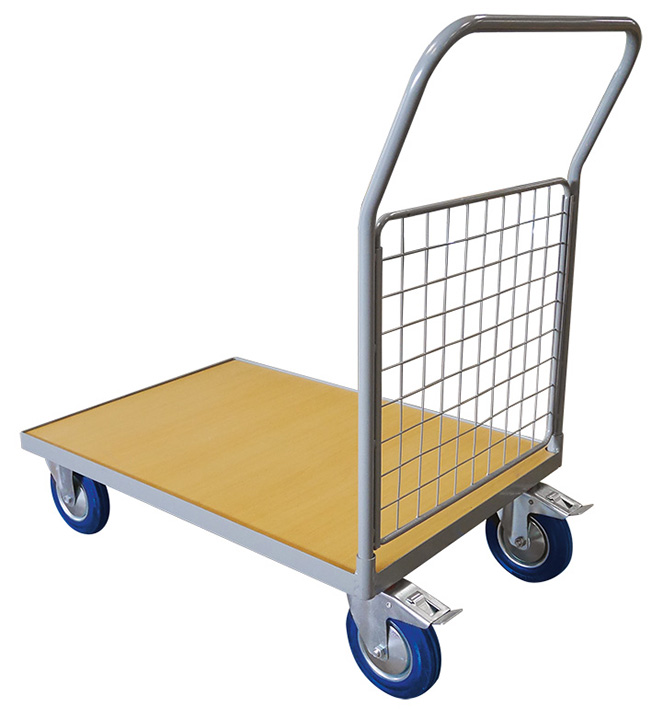 Chariot plateau bois 250 kg avec 1 dossier grillag