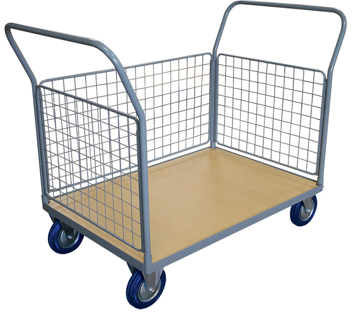 Chariot plateau bois 250 kg avec 2 dossiers + 3 cô